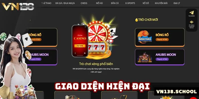 Sân chơi sở hữu giao diện hiện đại, danh mục sắp xếp hợp lý